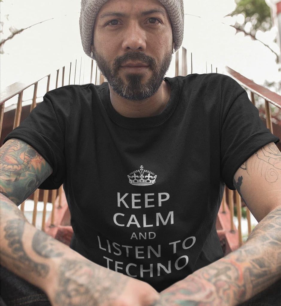 Keep Calm and Listen to Techno - Herren Shirt - Ravenation.eu